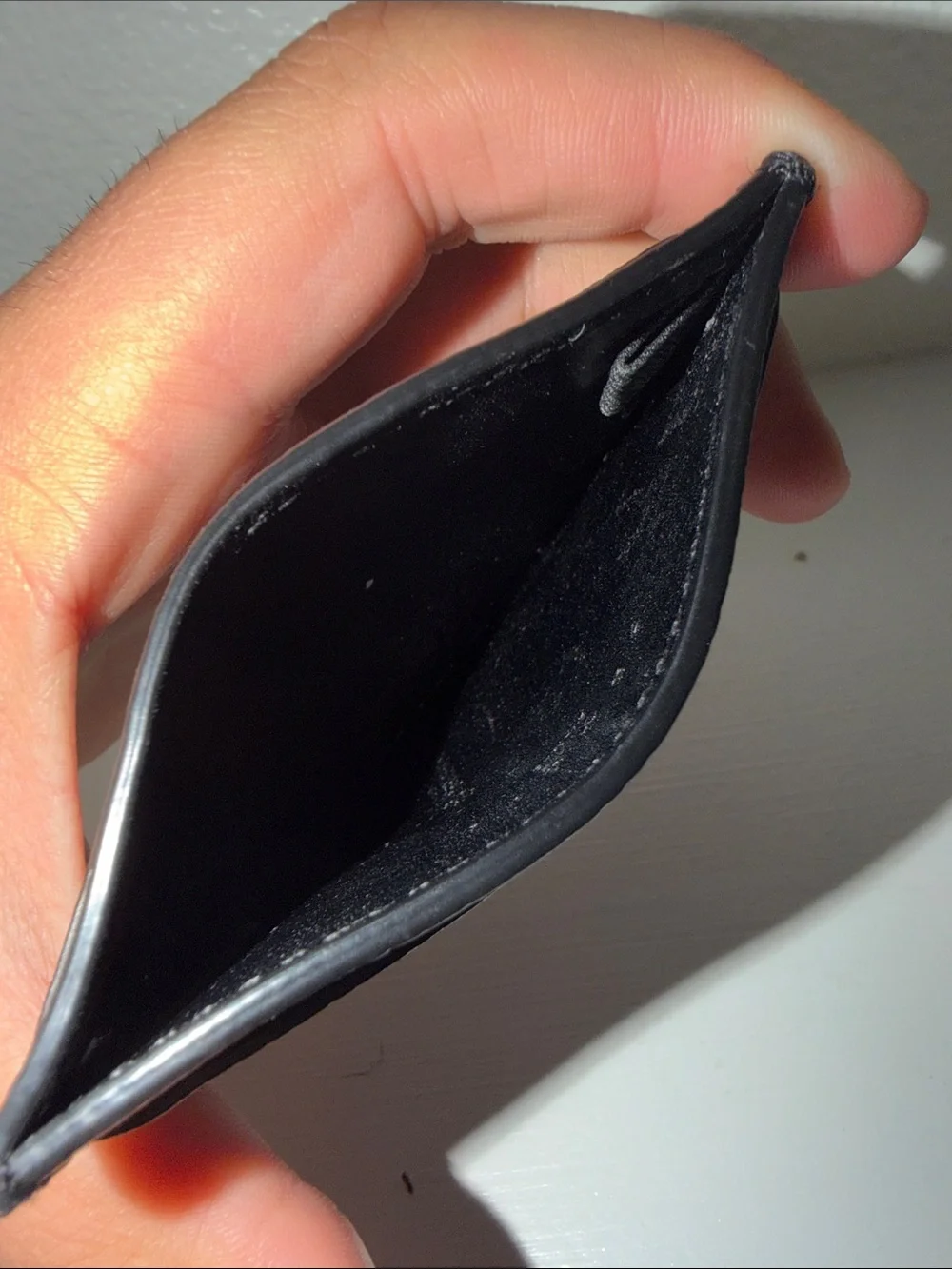 Sandro Black Grain Leather Slim Card Holder